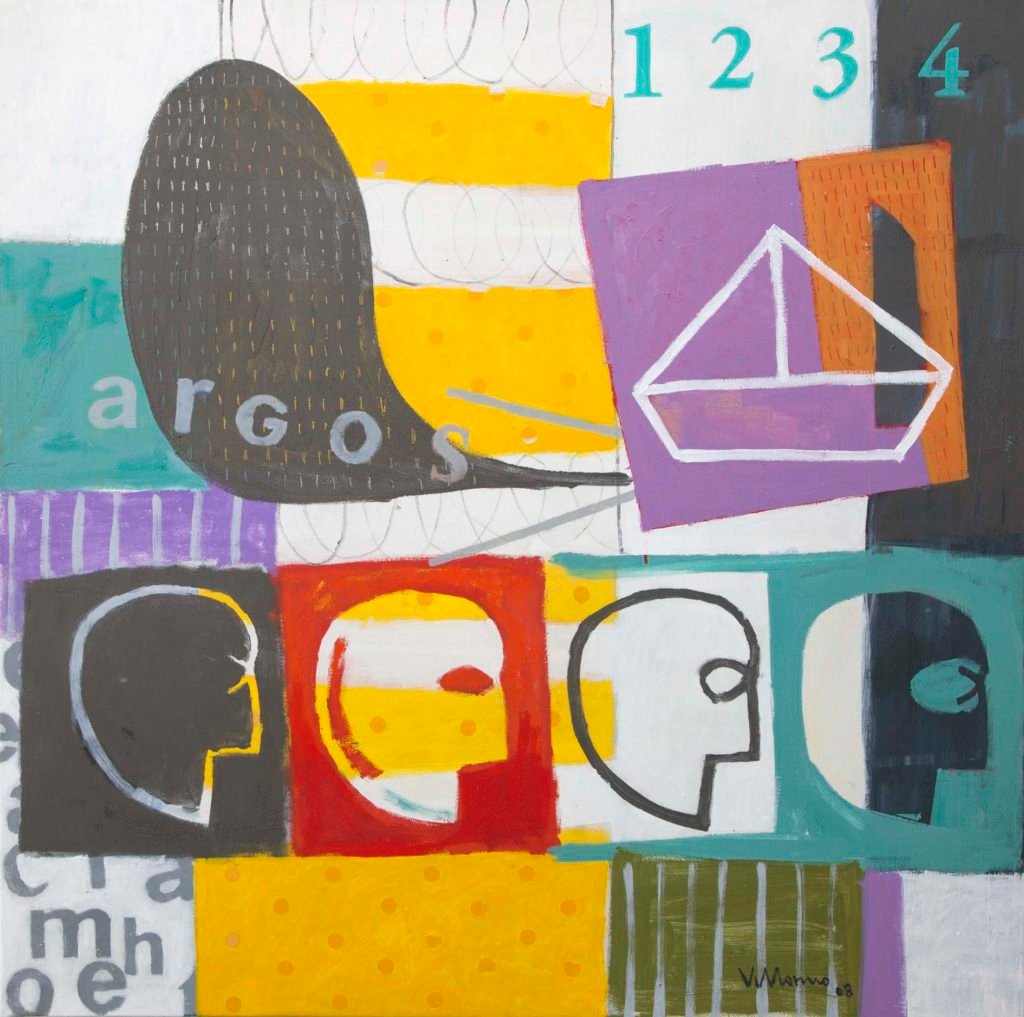 Aire de vidrio Miguel Villarino “Argos” (2008) acrílico / tela 120 x 120 cm.